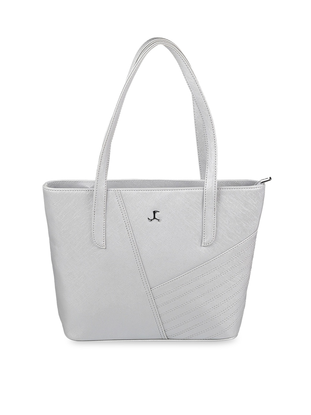 

Mochi Silver-Toned Textured Shopper Tote Bag