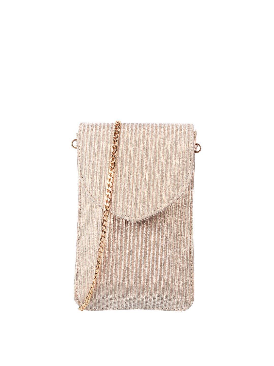 

Mochi Gold-Toned & White Textured Envelope Clutch