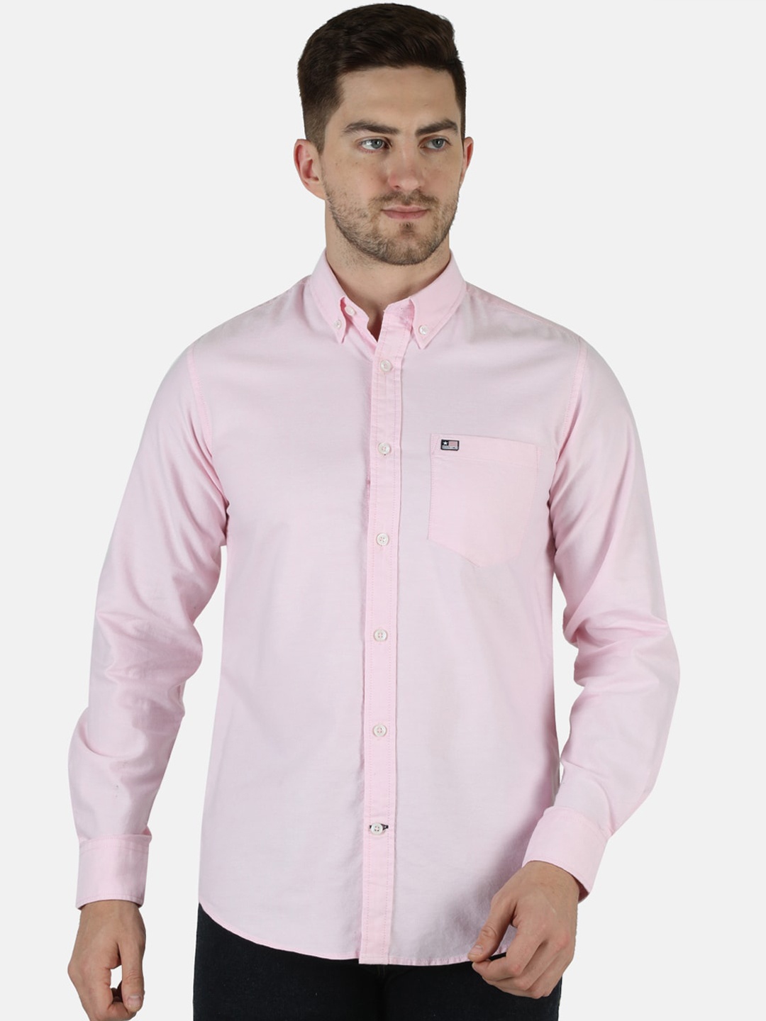 

Monte Carlo Men Pink Classic Cotton Casual Shirt