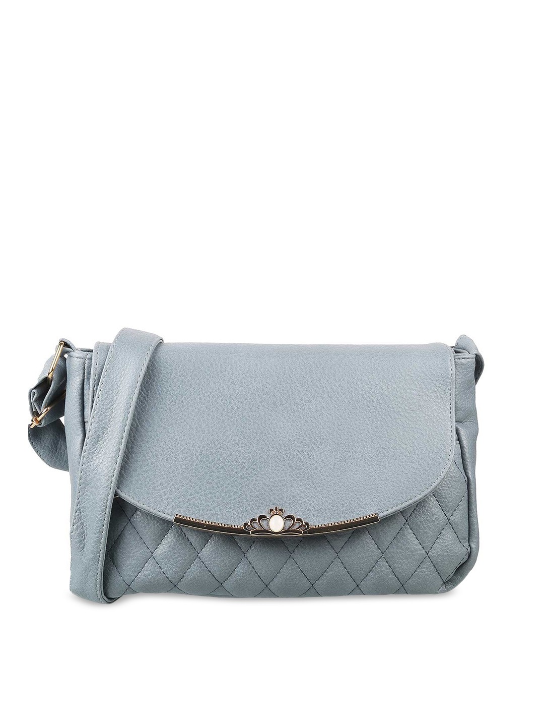 

WALKWAY by Metro Grey Textured Swagger Sling Bag with Quilted