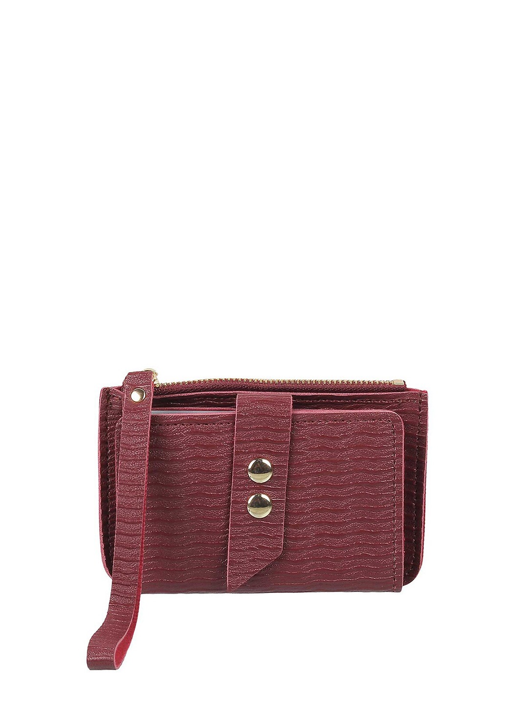 

WALKWAY by Metro Maroon Textured Two Fold Wallet