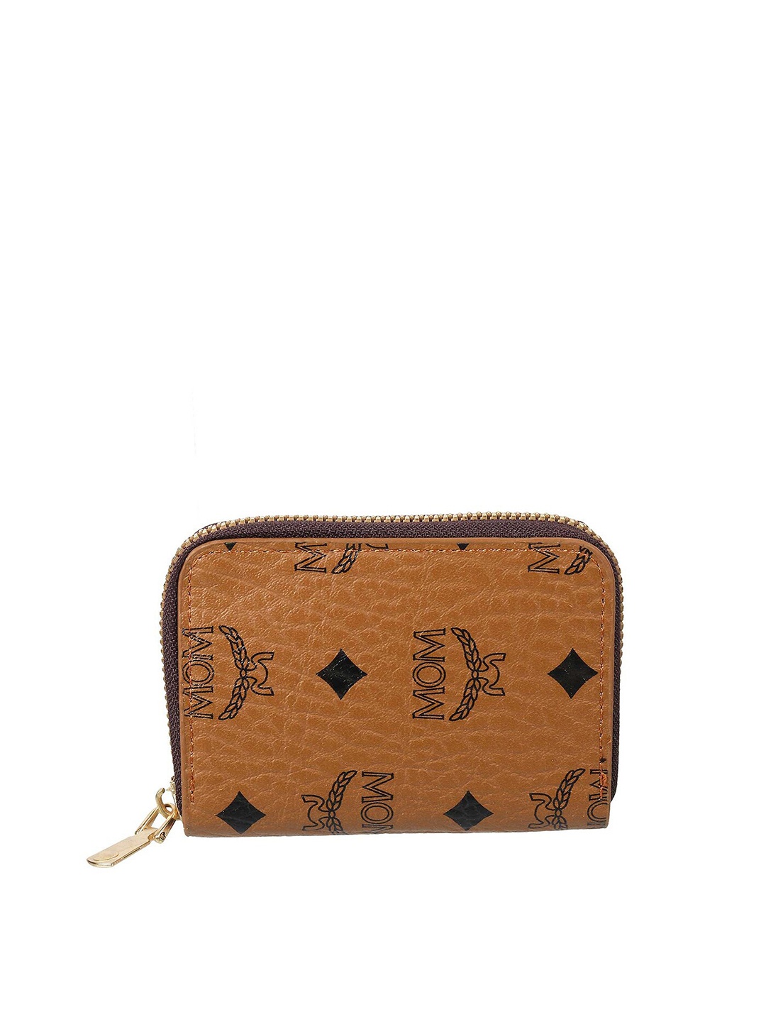

WALKWAY by Metro Women Tan & Black Printed Zip Around Wallet