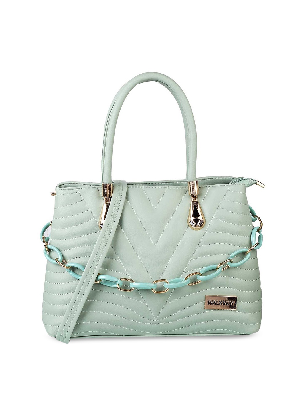 

WALKWAY by Metro Green Structured Handheld Bag with Quilted