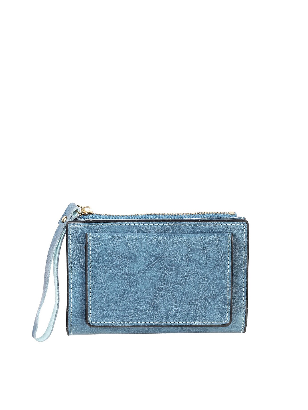 

WALKWAY by Metro Women Blue Textured Two Fold Wallet