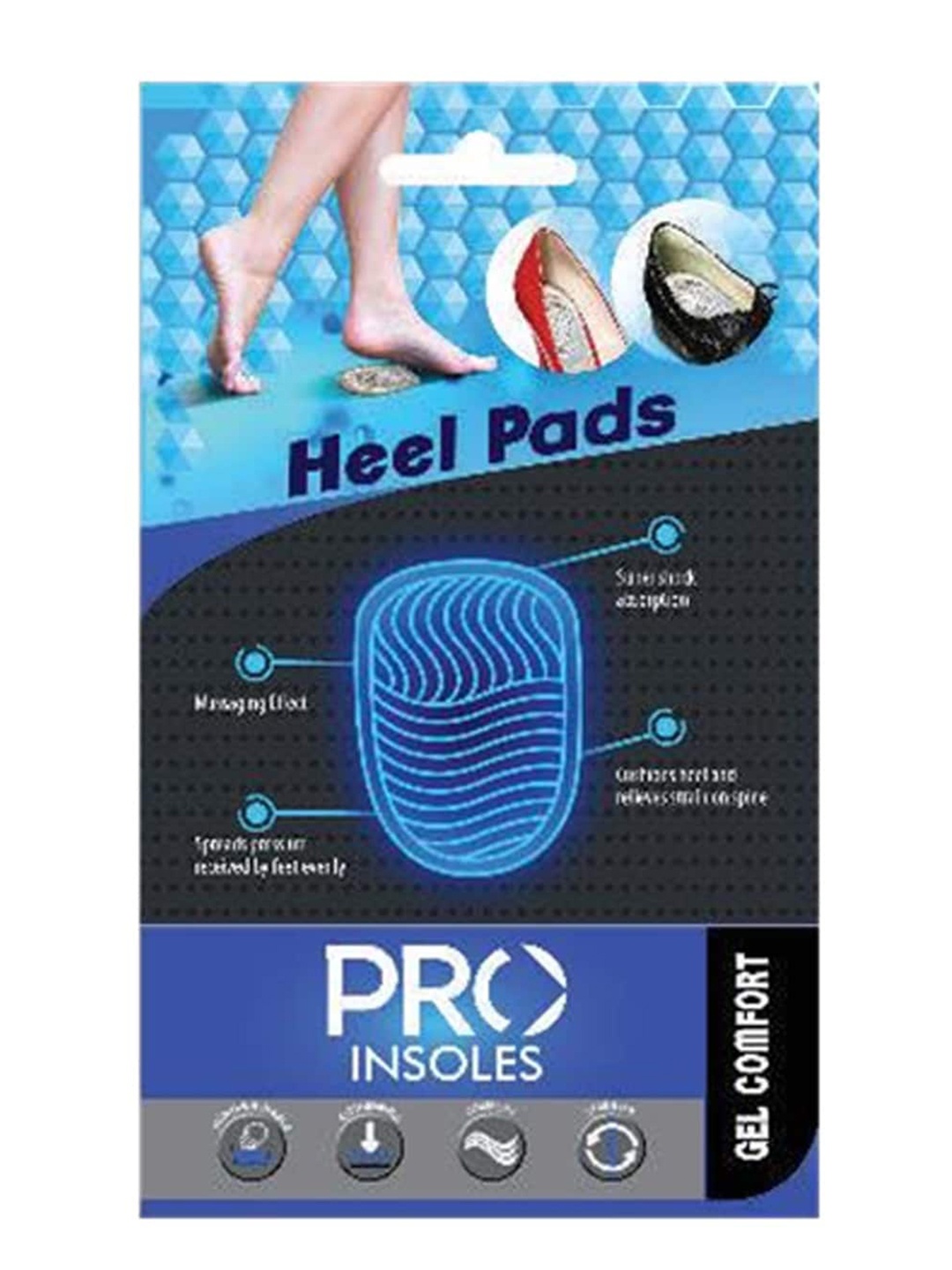 

PRO Blue Heel Pad Gel Large Size Comfort Insoles