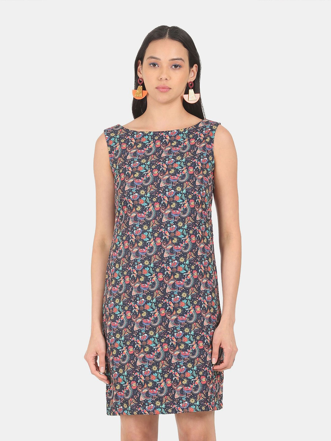 

Cherokee Black Floral A-Line Dress
