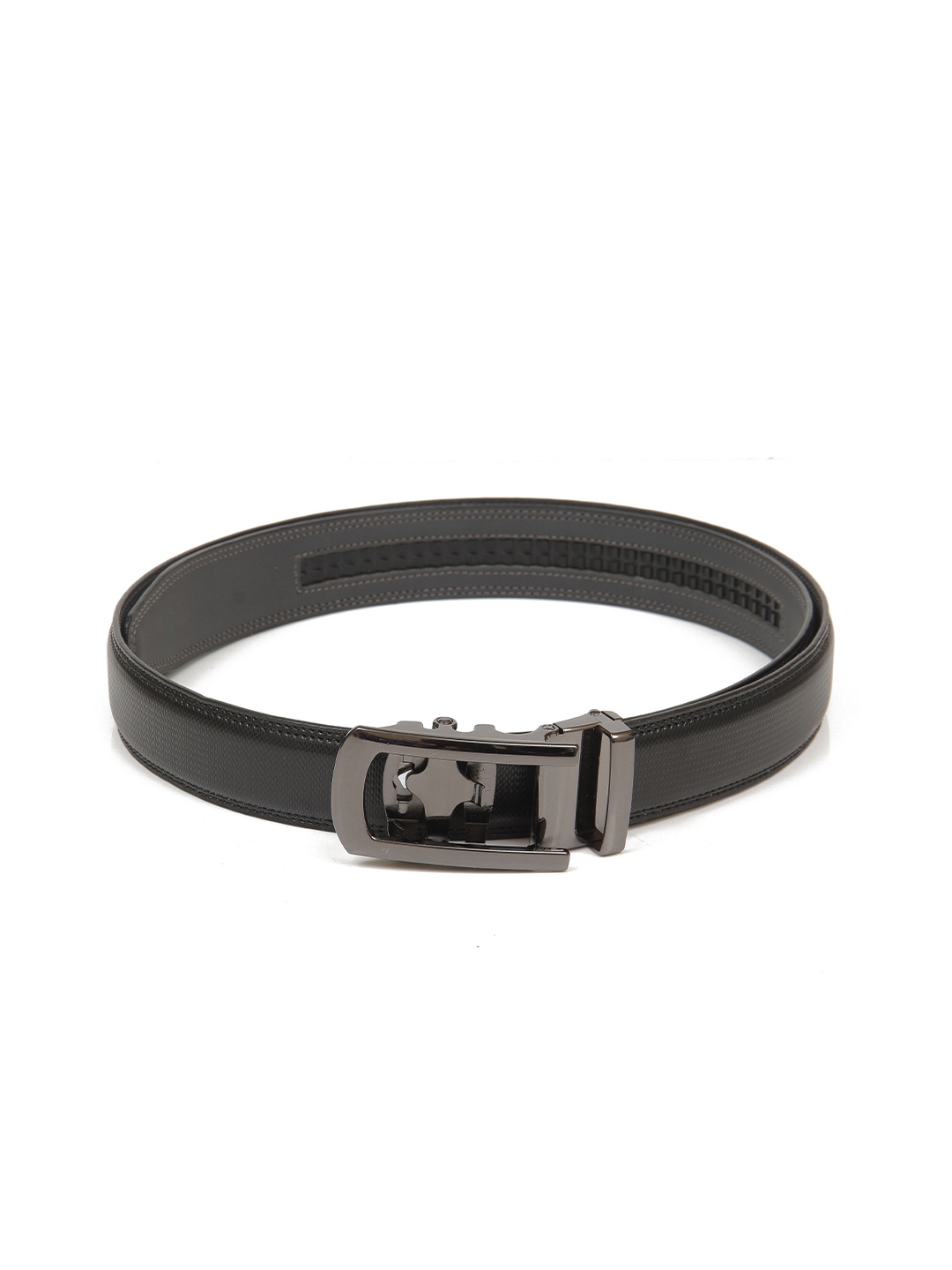 

Calvadoss Men Black Textured No Holes Belt