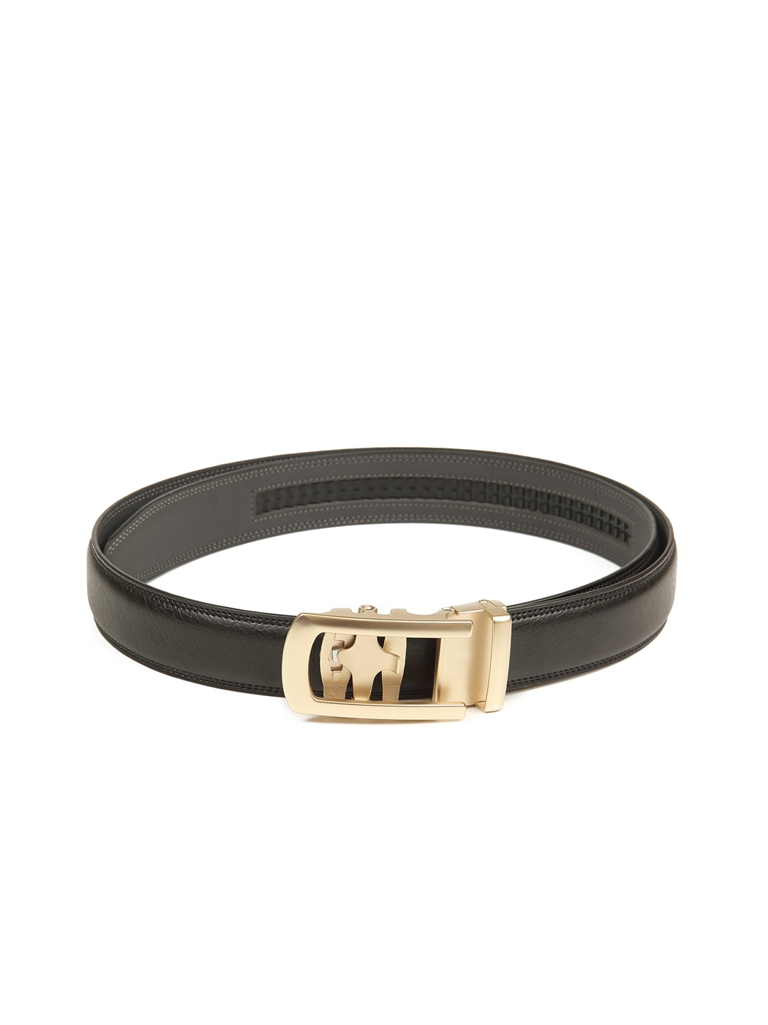 

Calvadoss Men Black Textured PU Belt