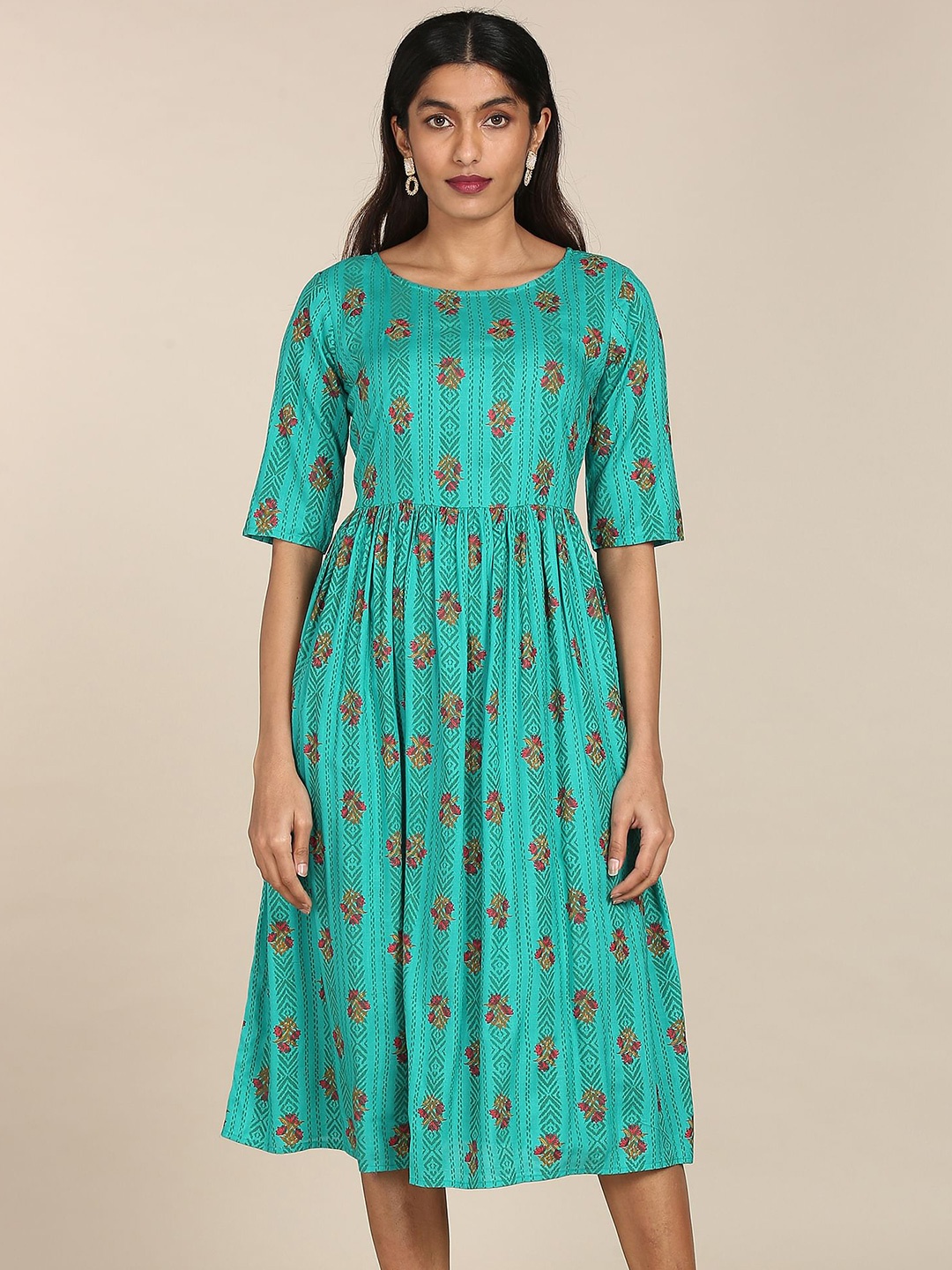 

Karigari Blue Floral Maxi Midi Dress