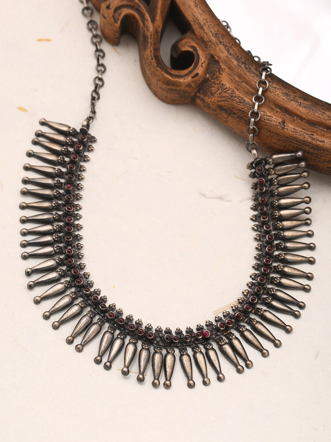 

ADORN by Nikita Ladiwala Silver-Toned Sterling Silver Oxidised Necklace