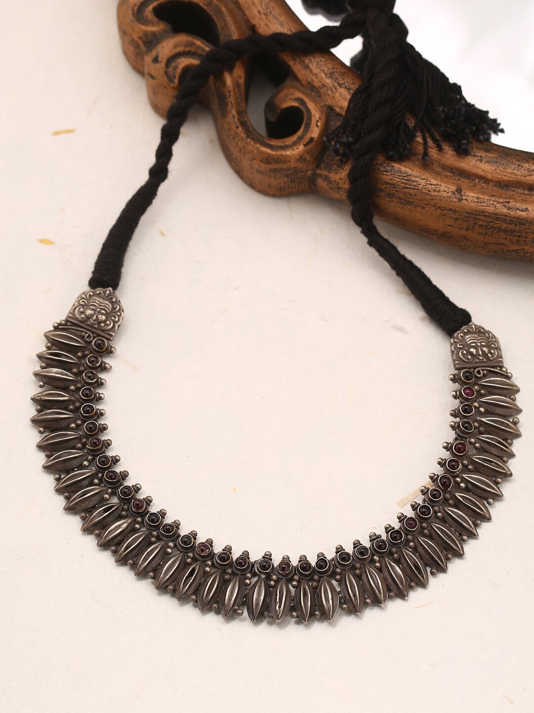 

ADORN by Nikita Ladiwala Silver-Toned & Magenta Sterling Silver Necklace