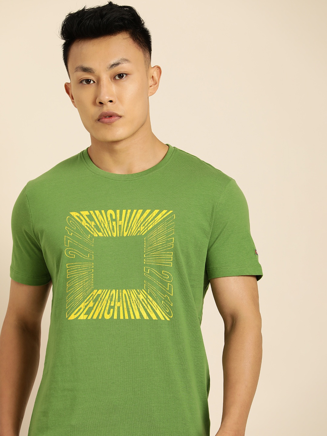 

Being Human Men Green Graphic Printed Pure Cotton Casual T-shirt