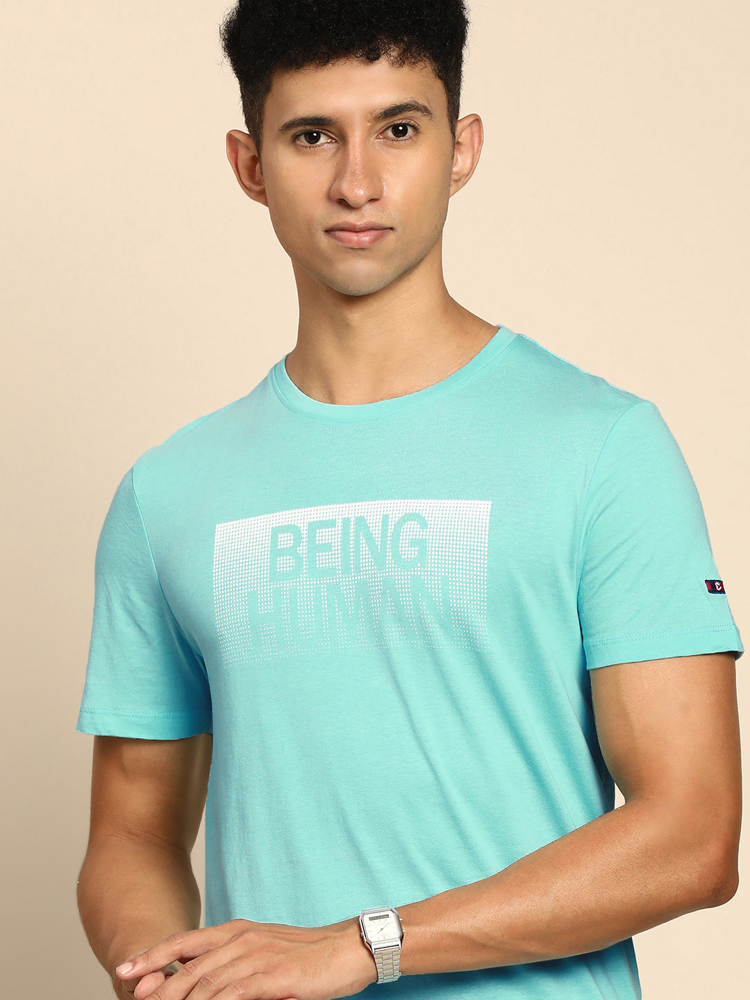 

Being Human Men Blue Typography Printed Pure Cotton T-shirt