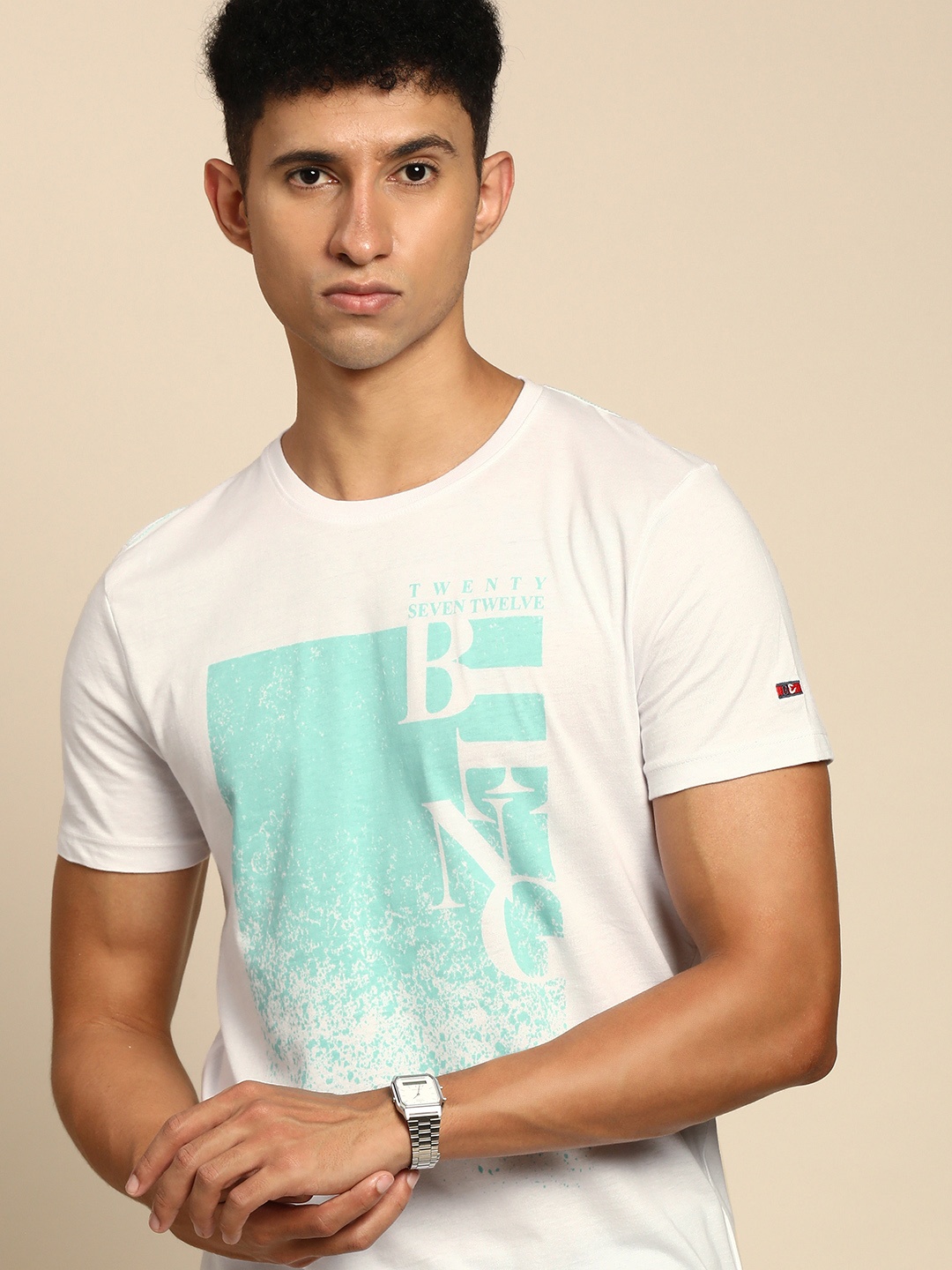 

Being Human Men White Typography Printed Pure Cotton T-shirt