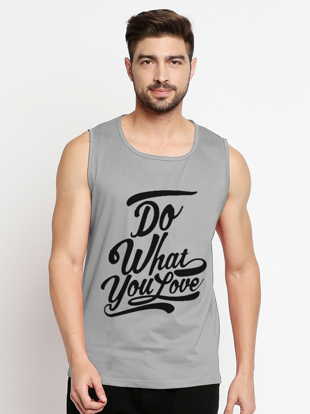 

Blacksmith Men Silver-Toned Typography Printed Raw Edge Training or Gym T-shirt