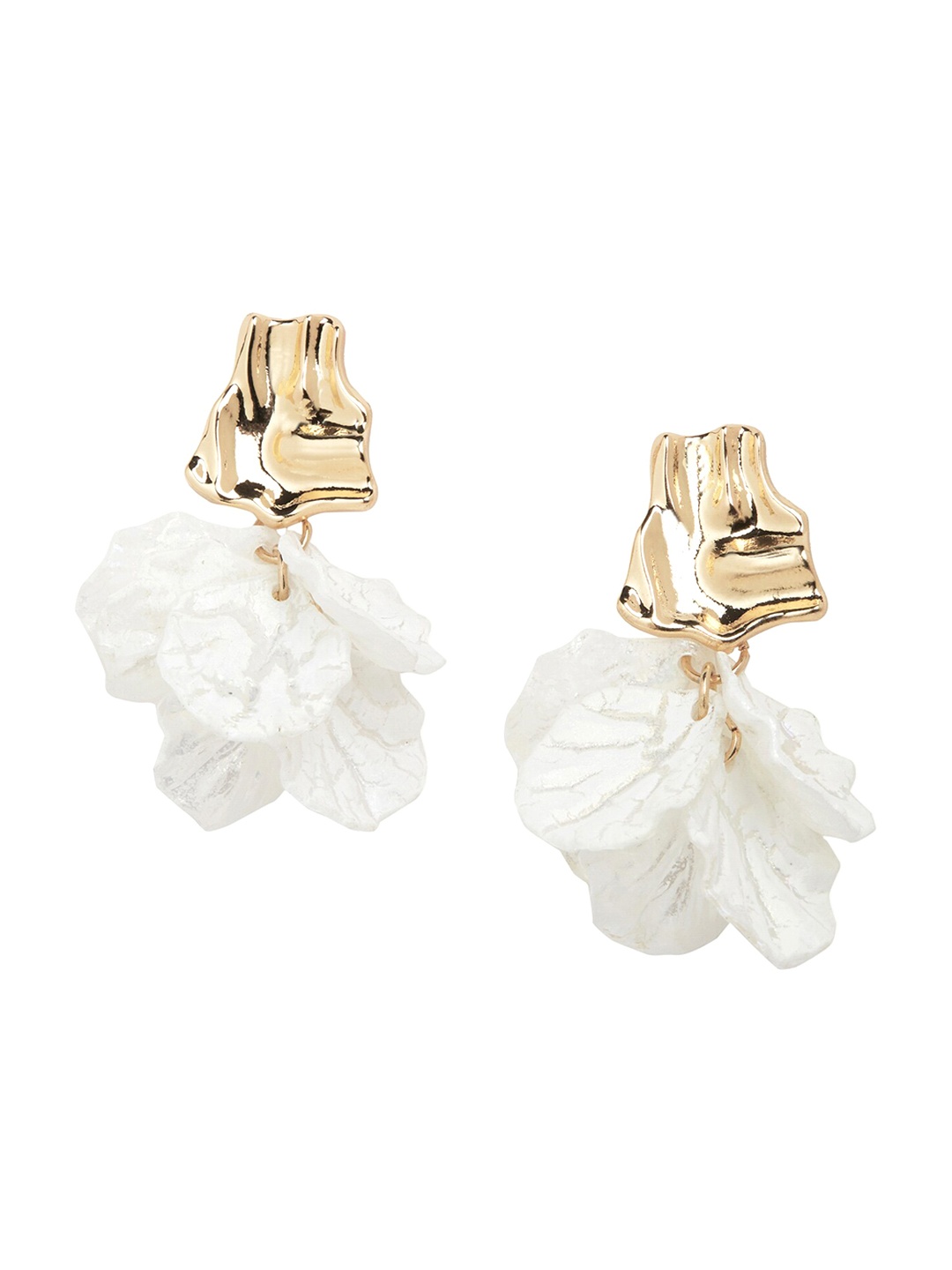 

20Dresses Gold-Toned & White Contemporary Drop Earrings