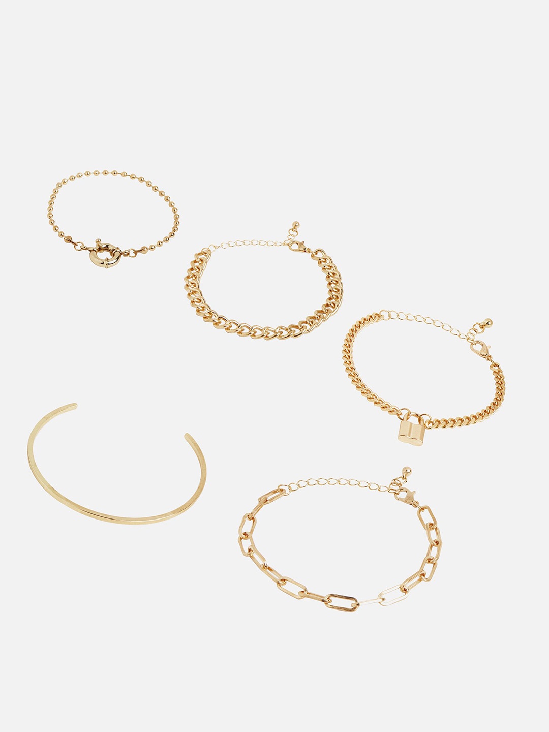 

20Dresses Set Of 5 Women Gold-Toned Link Bracelet