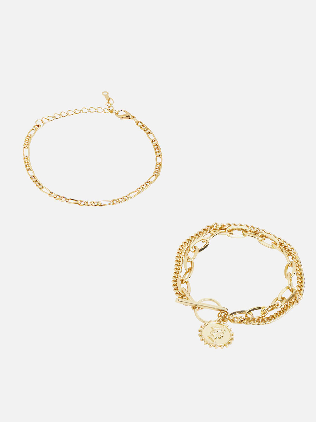 

20Dresses Women Set Of 2 Gold-Toned Multistrand Bracelet