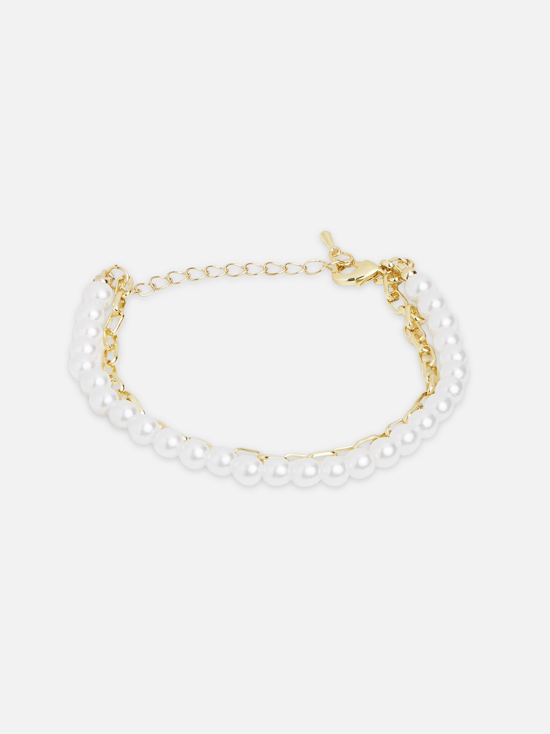 

20Dresses Women Gold-Toned & White Pearls Multistrand Bracelet