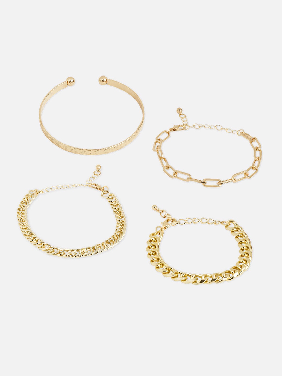 

20Dresses Women Set Of 4 Gold-Toned Link Bracelet