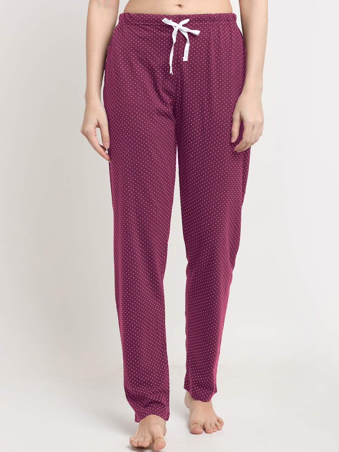 

Kanvin Women Purple Printed Pure Cotton Lounge Pants