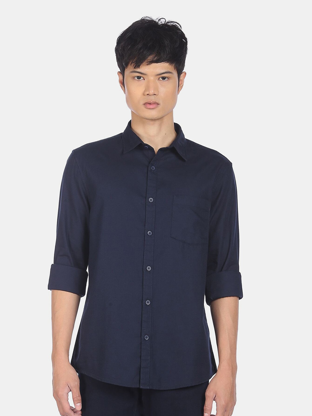 

Ruggers Men Blue Casual Shirt