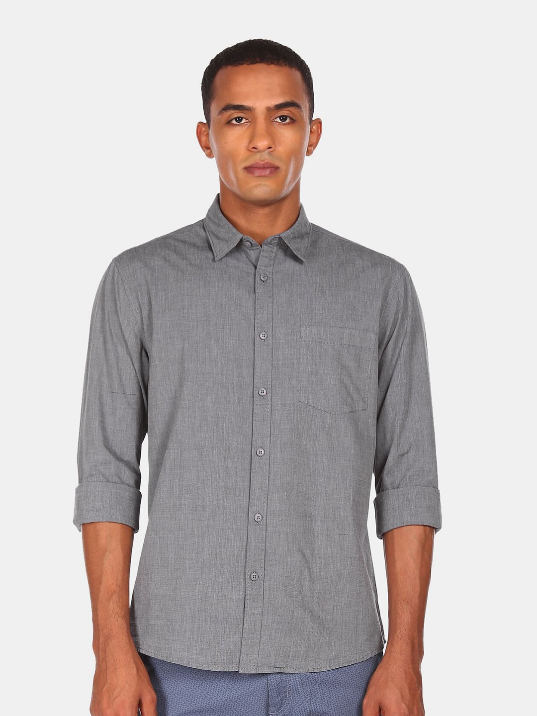

Ruggers Men Black Pure Cotton Casual Shirt, Grey