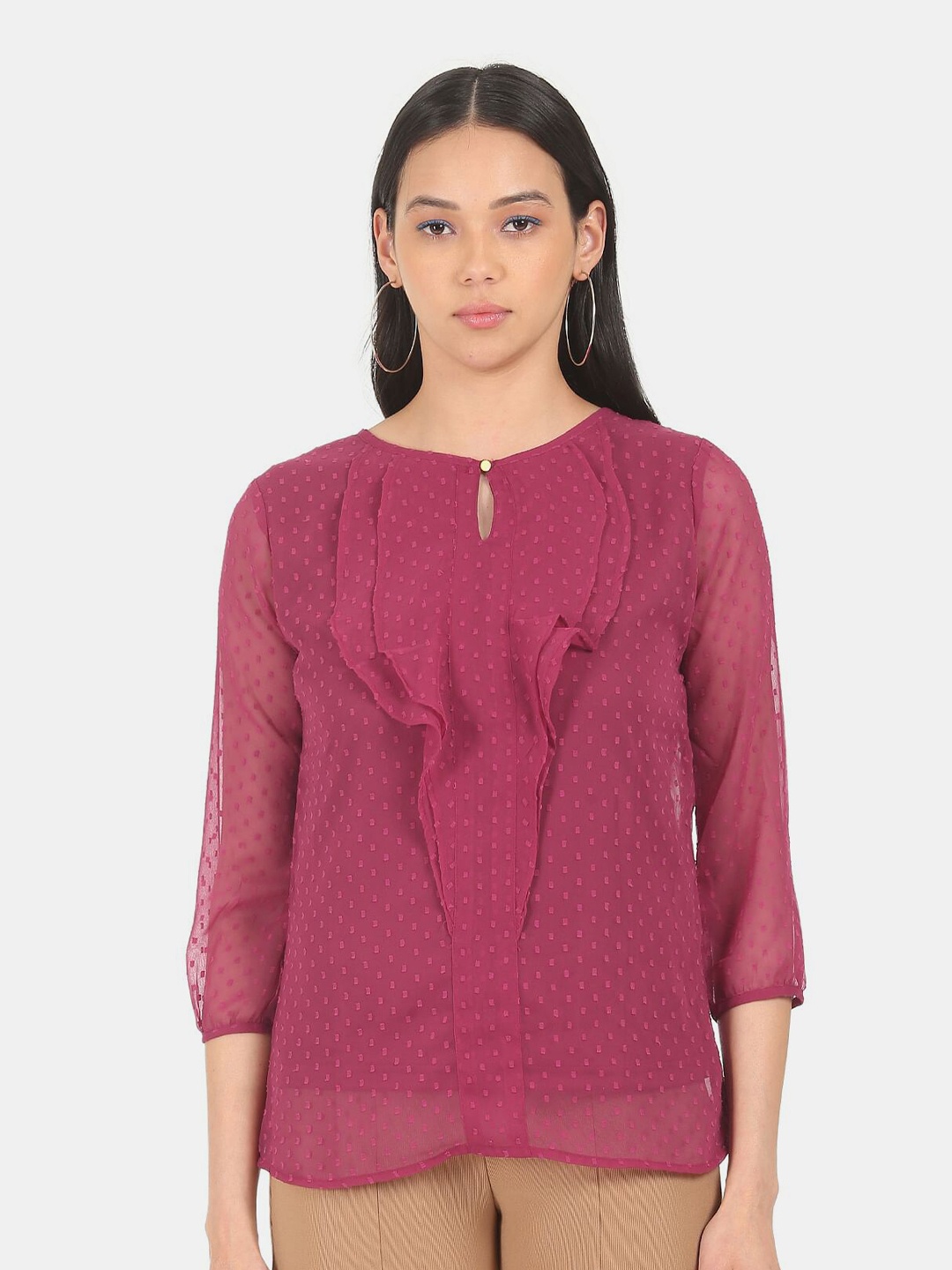 

Cherokee Burgundy Layered Top