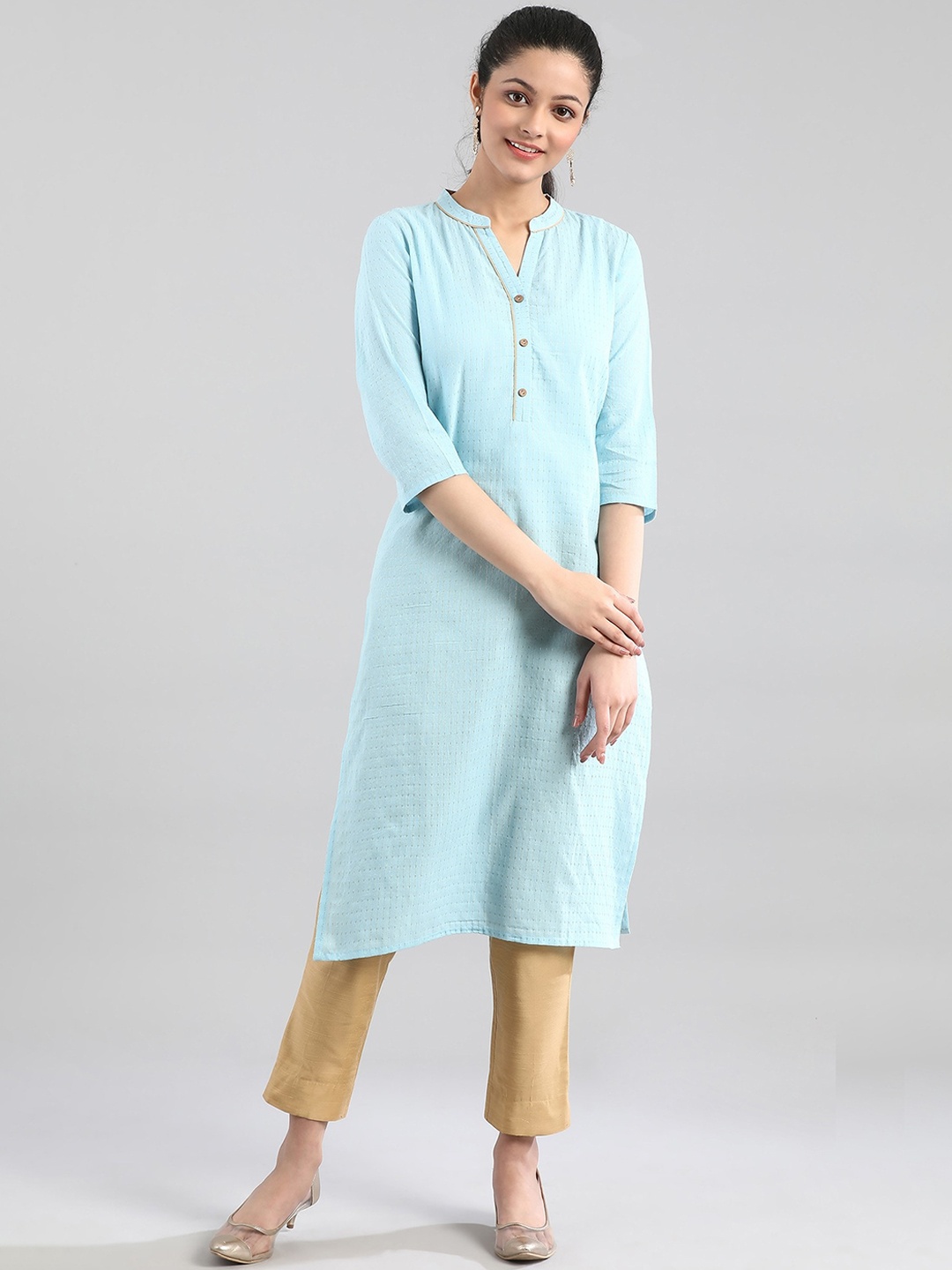 

AURELIA Women Blue Striped Kurta