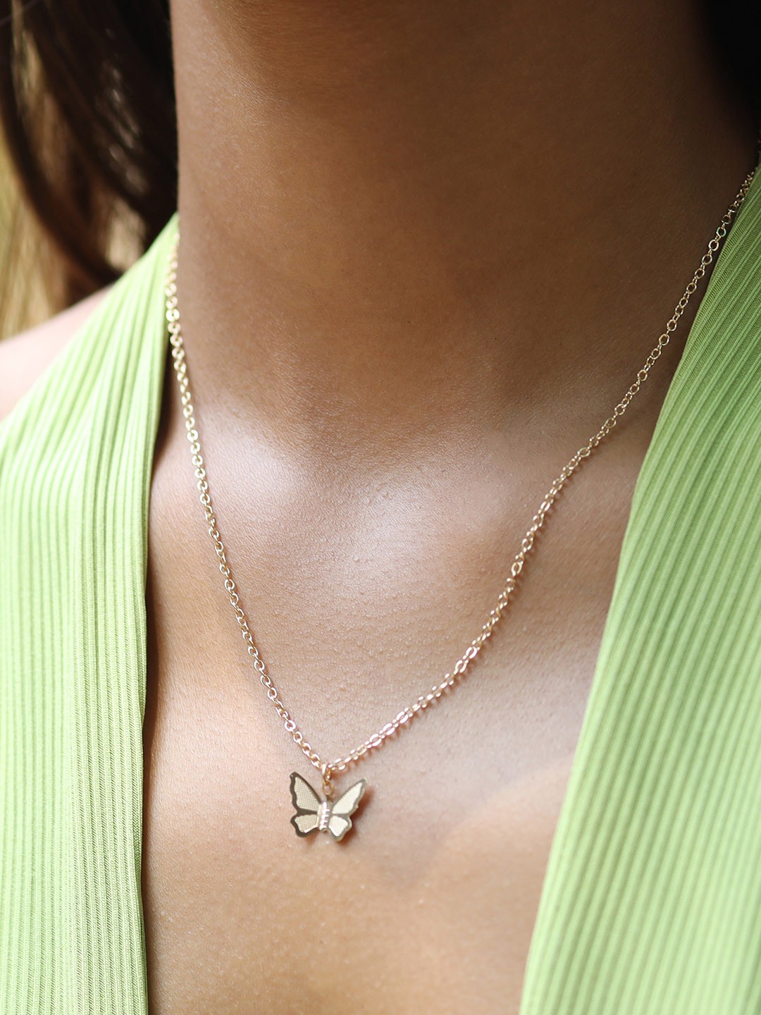 

Ayesha Mini Butterfly Pendant Necklace, Gold