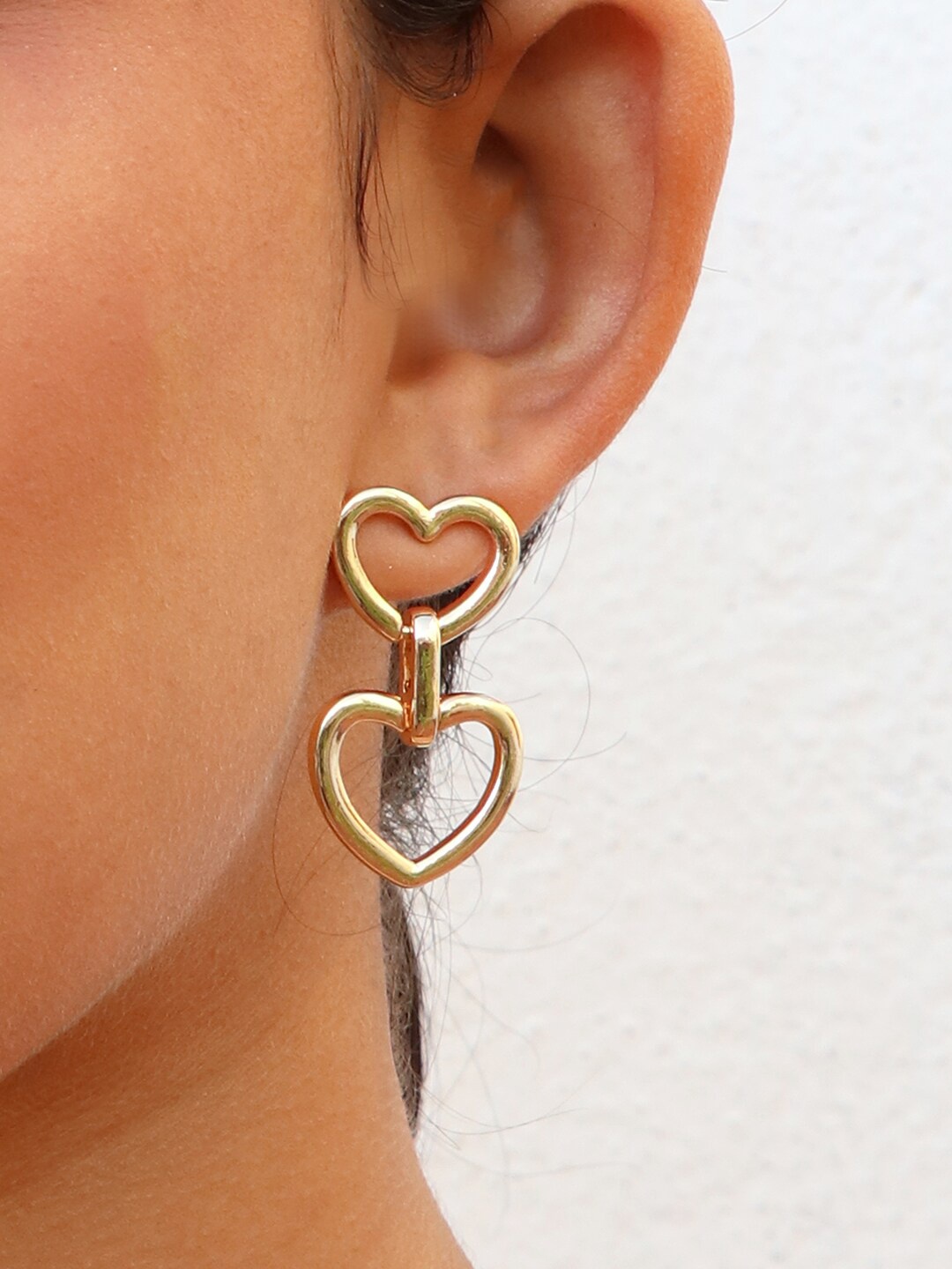

Ayesha Gold-Toned Double Heart Drop Earrings