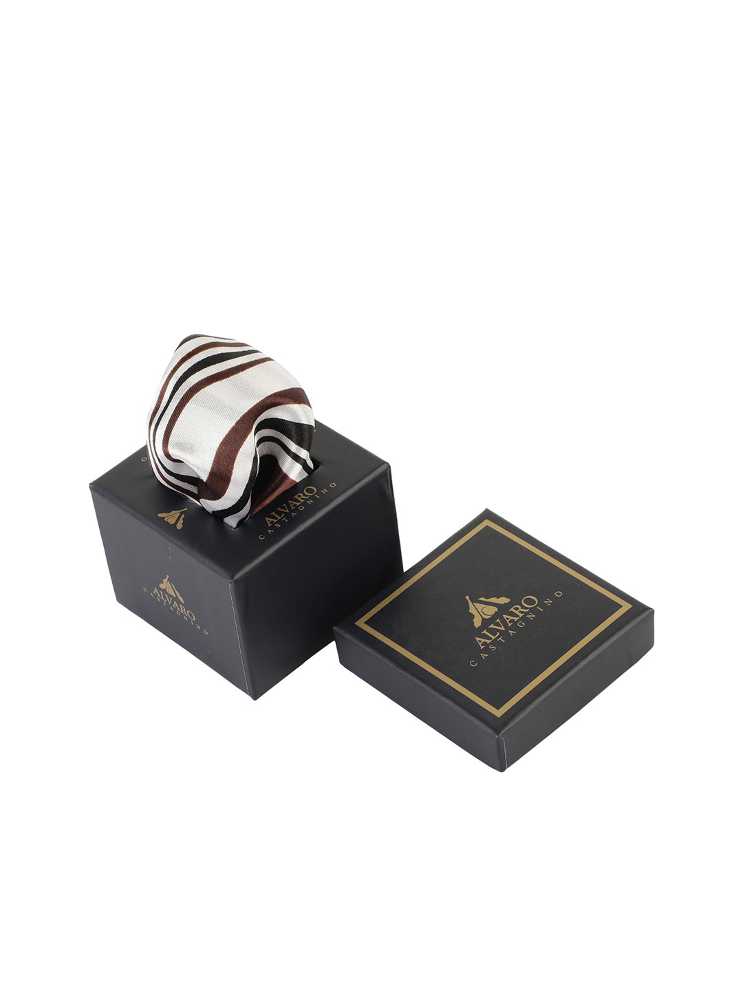 

Alvaro Castagnino Men Black & White Digital Printed Pocket Square