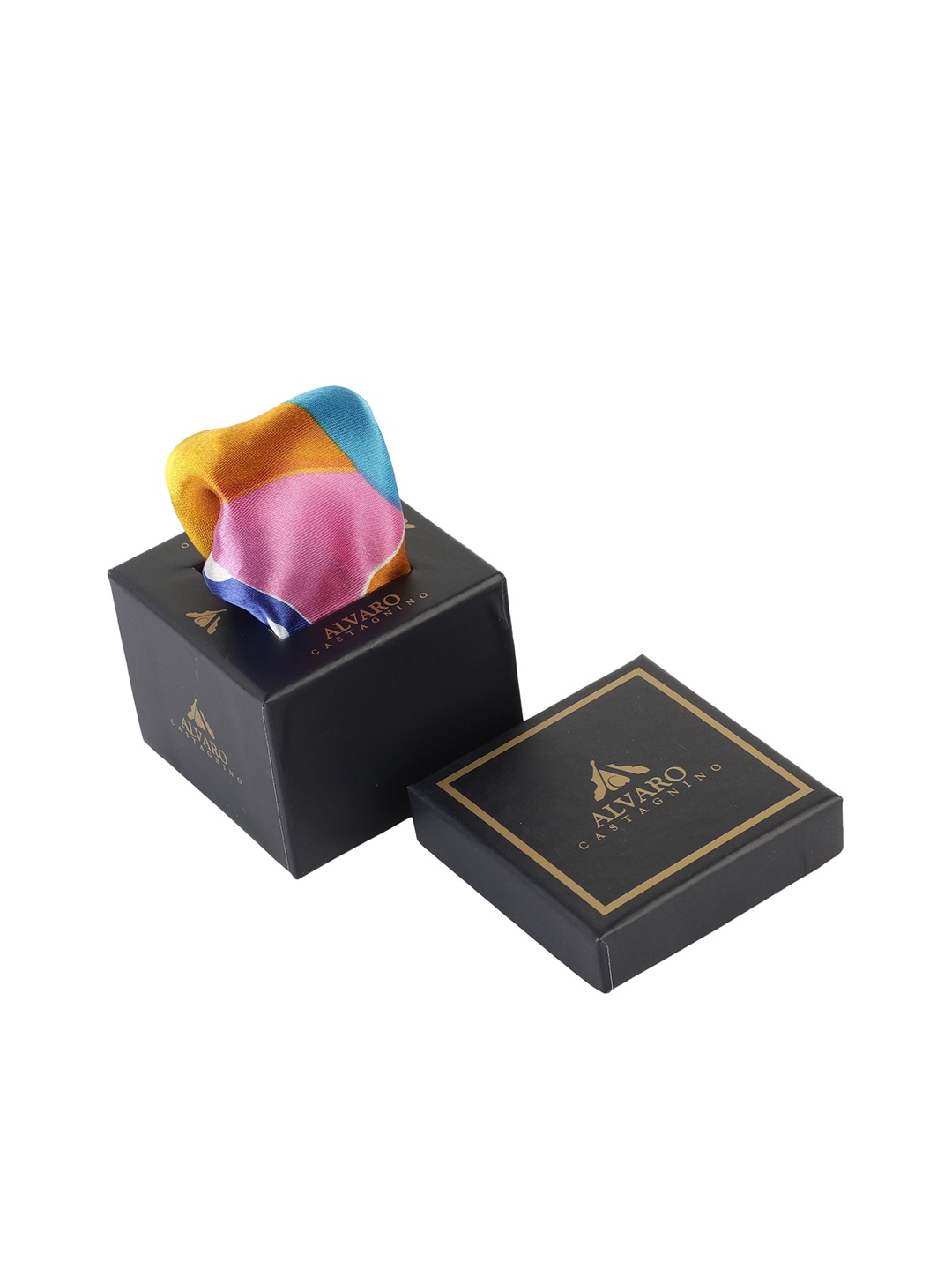 

Alvaro Castagnino Men Blue & Yellow Printed Pocket Square