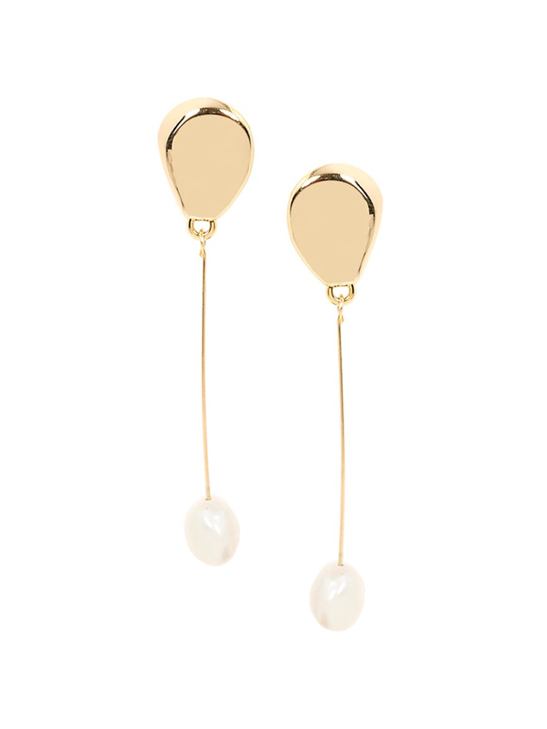 

Mikoto by FableStreet Gold-Toned Teardrop Shaped Drop Earrings