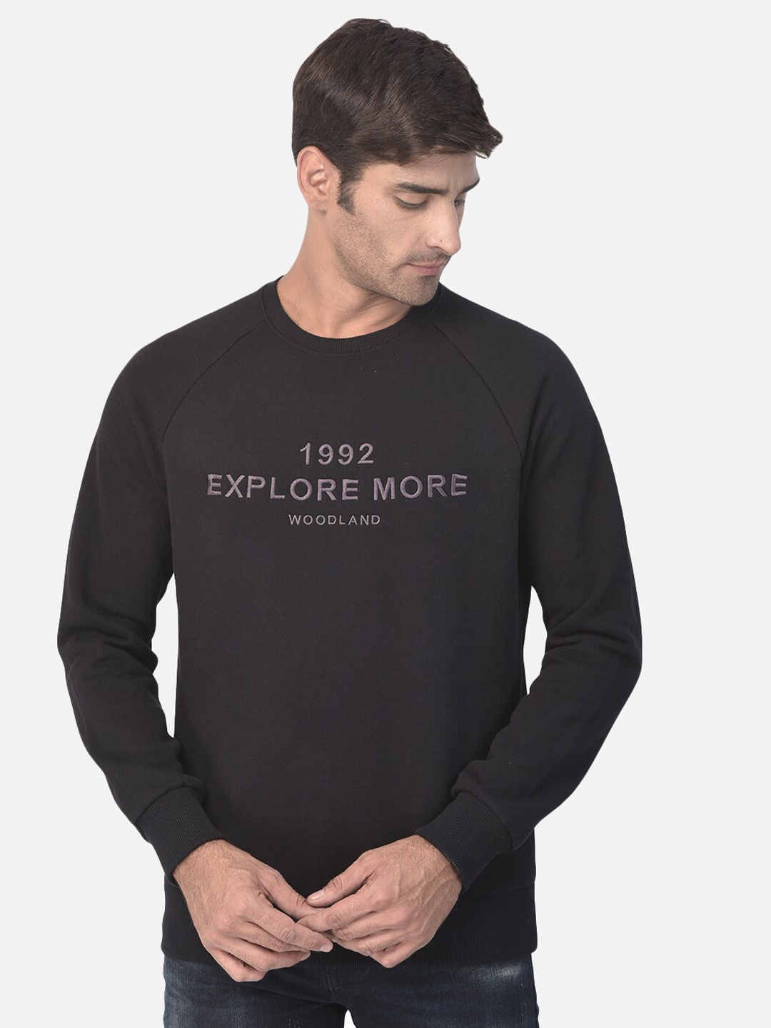 

Woodland Men Black Printed Sweatshirt