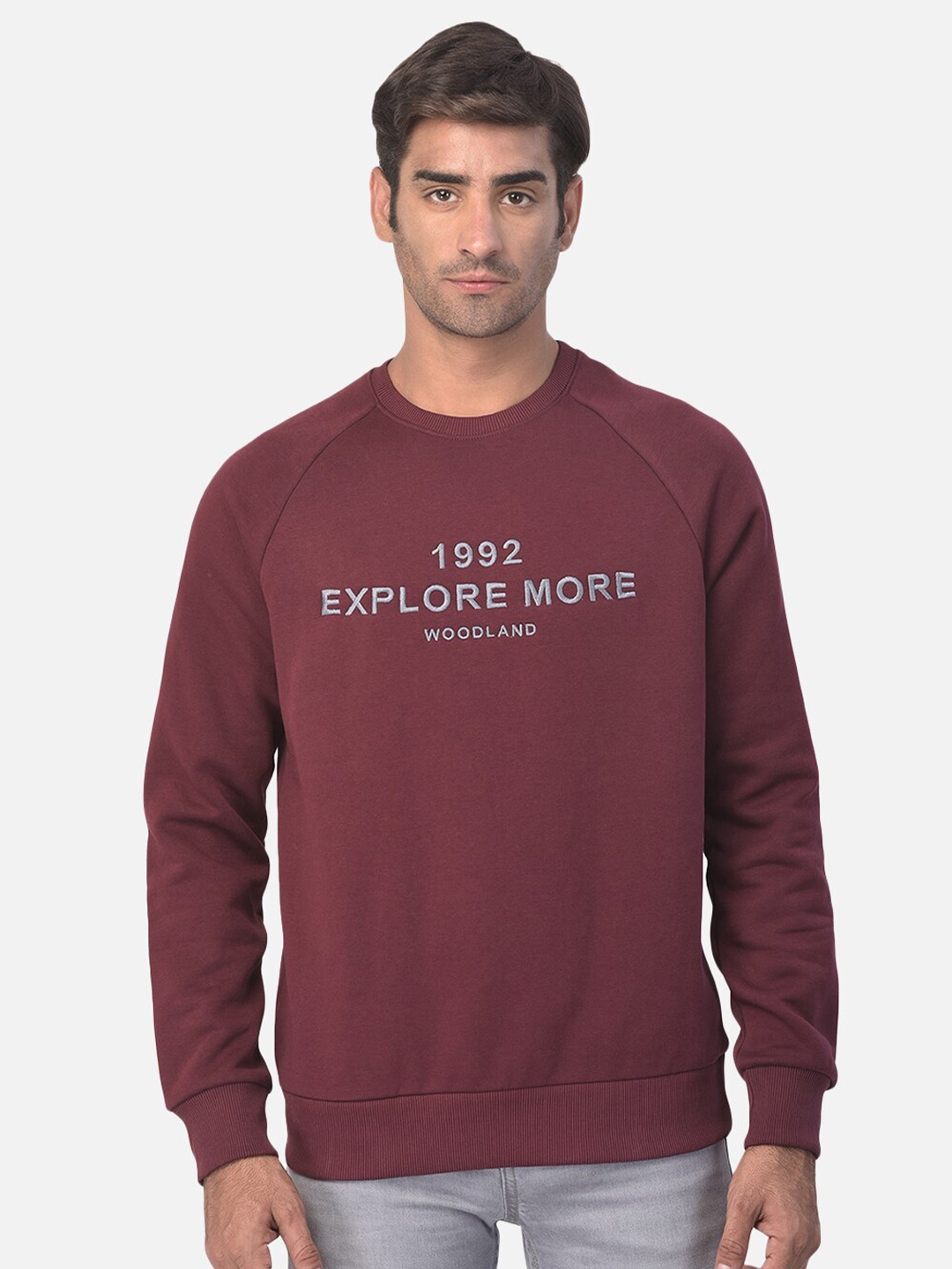 

Woodland Men Burgundy Printed Sweatshirt