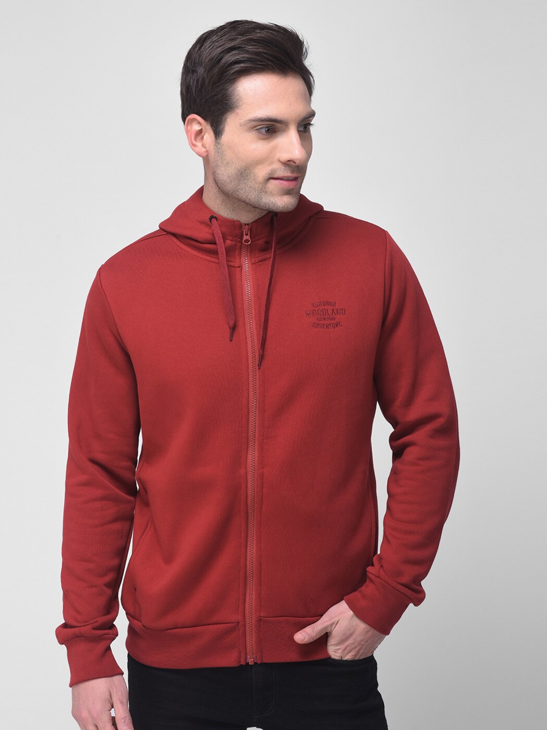 

Woodland Men Red Hooded Sweatshirt