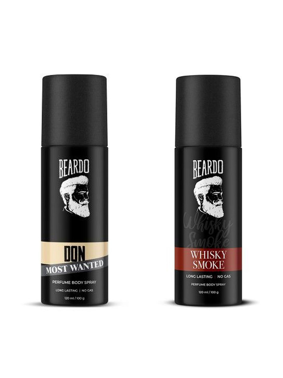 

BEARDO Set of 2 Long Lasting Perfume Body Spray 120 ml(100 g) each, Black