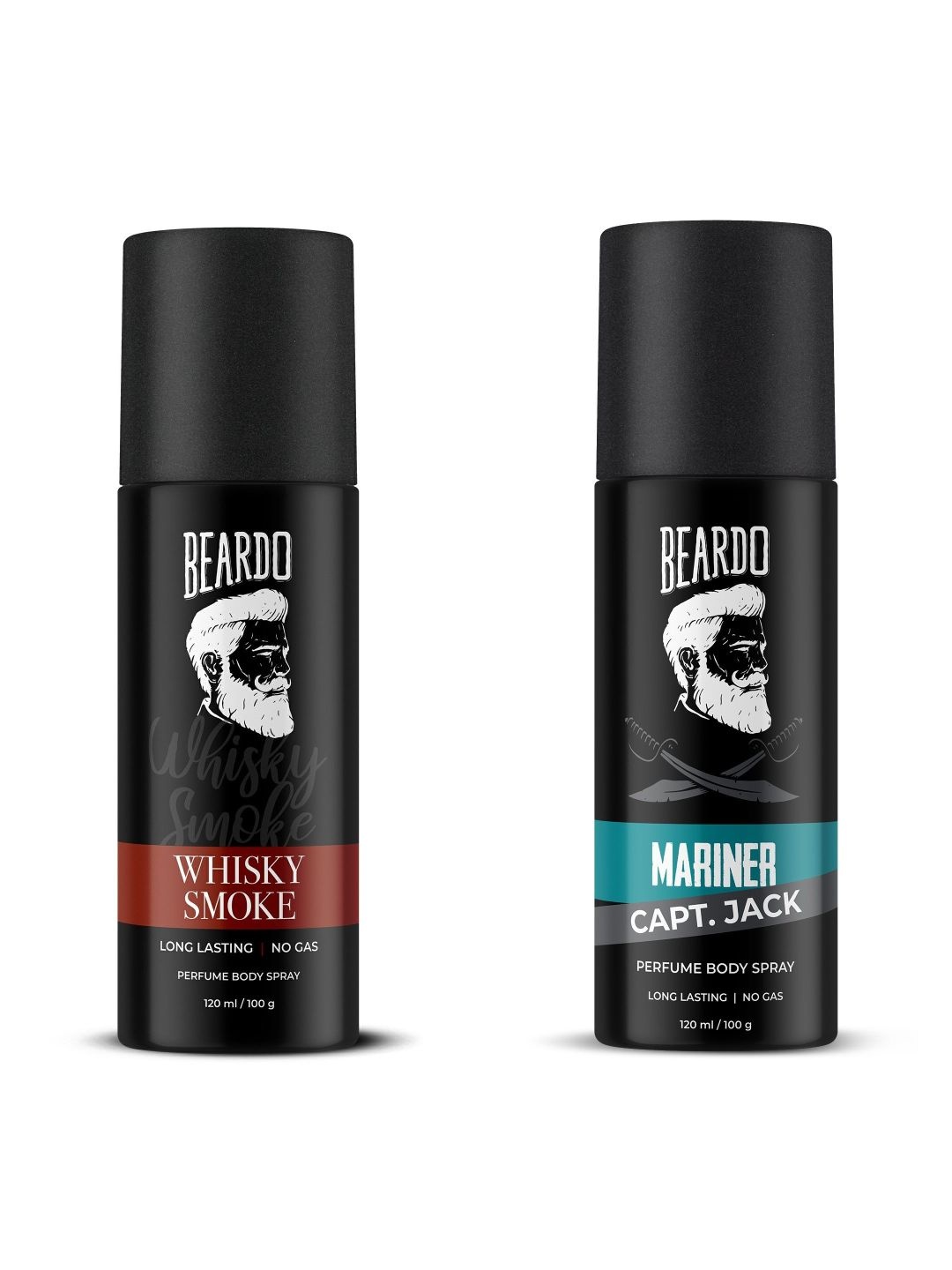 

BEARDO Set of 2 Long Lasting Perfume Body Spray 120 ml(100 g) each, Black