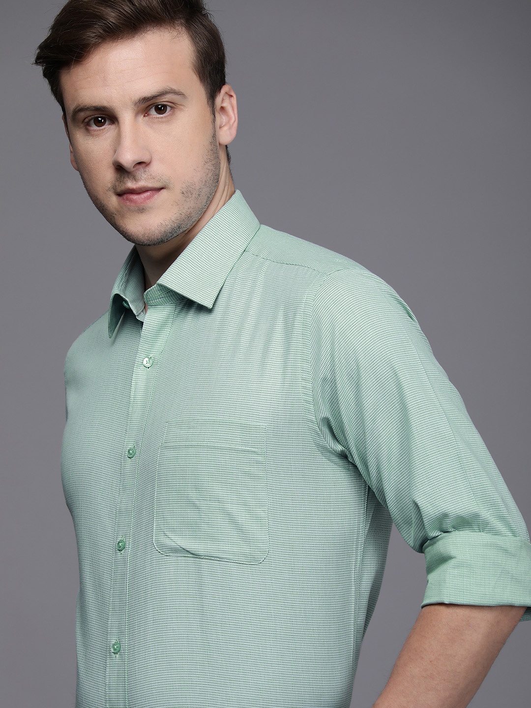 

Raymond Men Green Slim Fit Formal Shirt