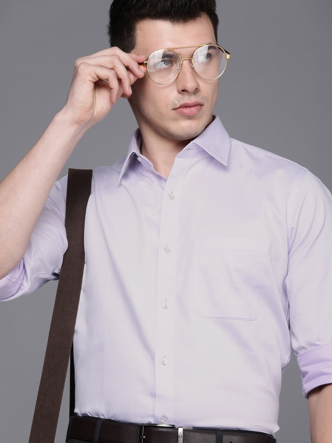 

Raymond Men Lavender Solid Slim Fit Formal Shirt