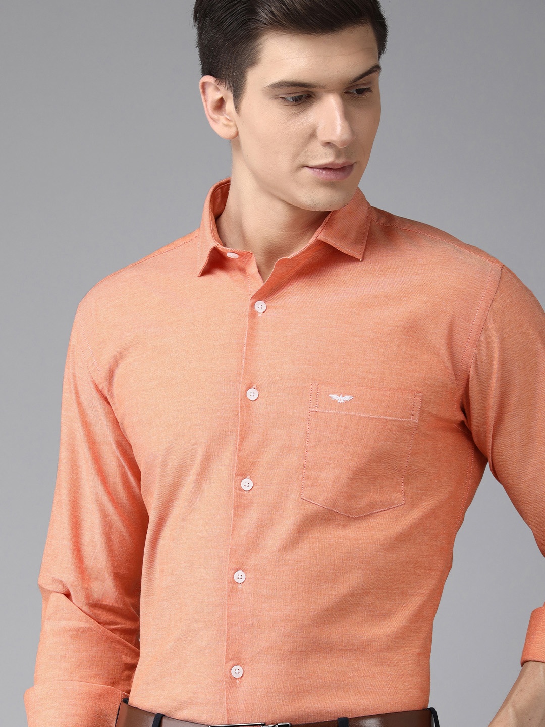 

Park Avenue Men Medium Brown Slim Fit Solid Opaque Formal Shirt