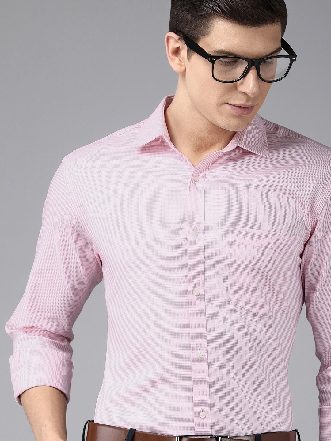 

Park Avenue Men Pink Slim Fit Micro Ditsy Printed Formal Shirt