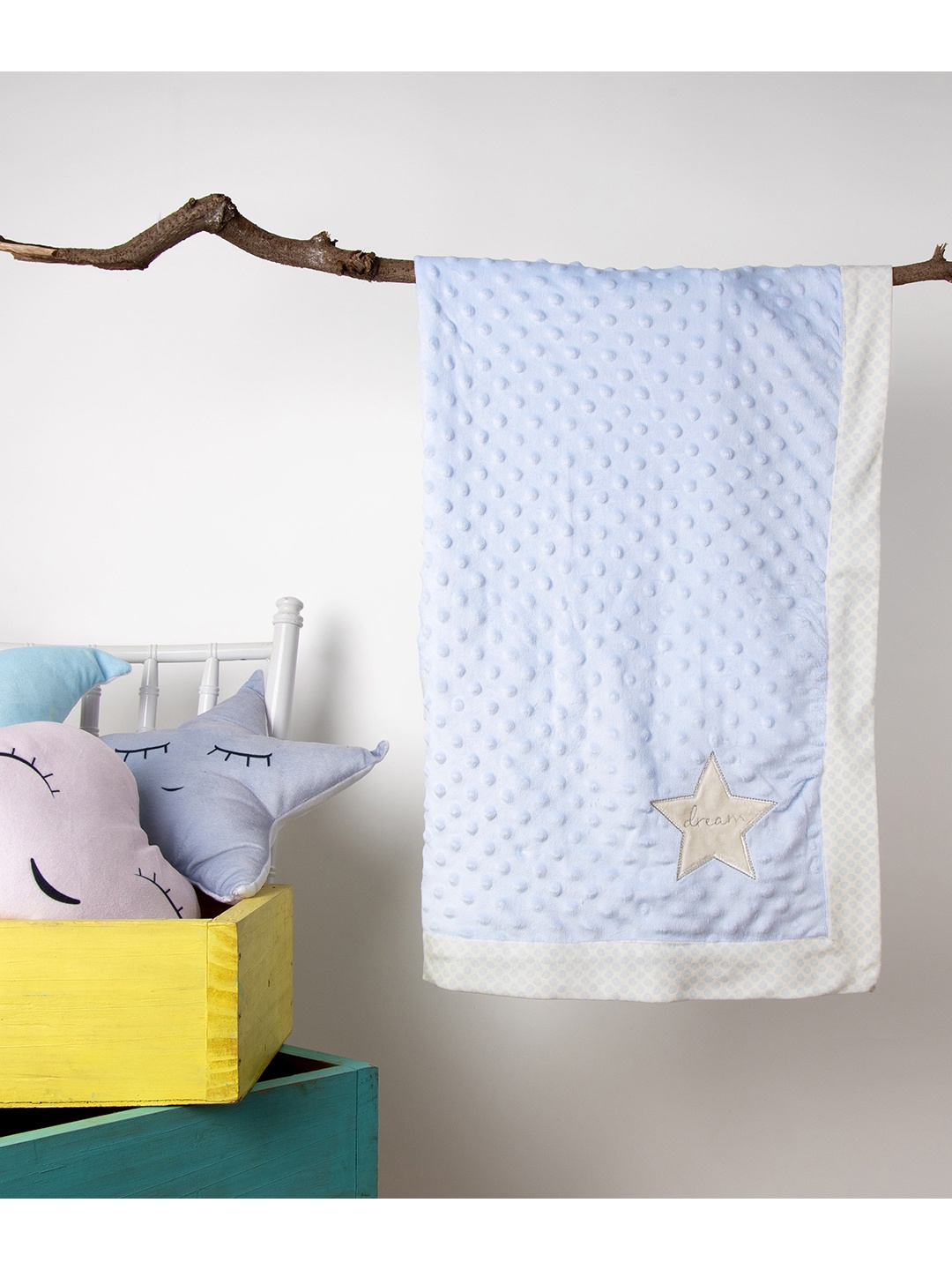 

KICKS & CRAWL Blue & Grey Mild Winter 150 GSM Single Bed Blanket
