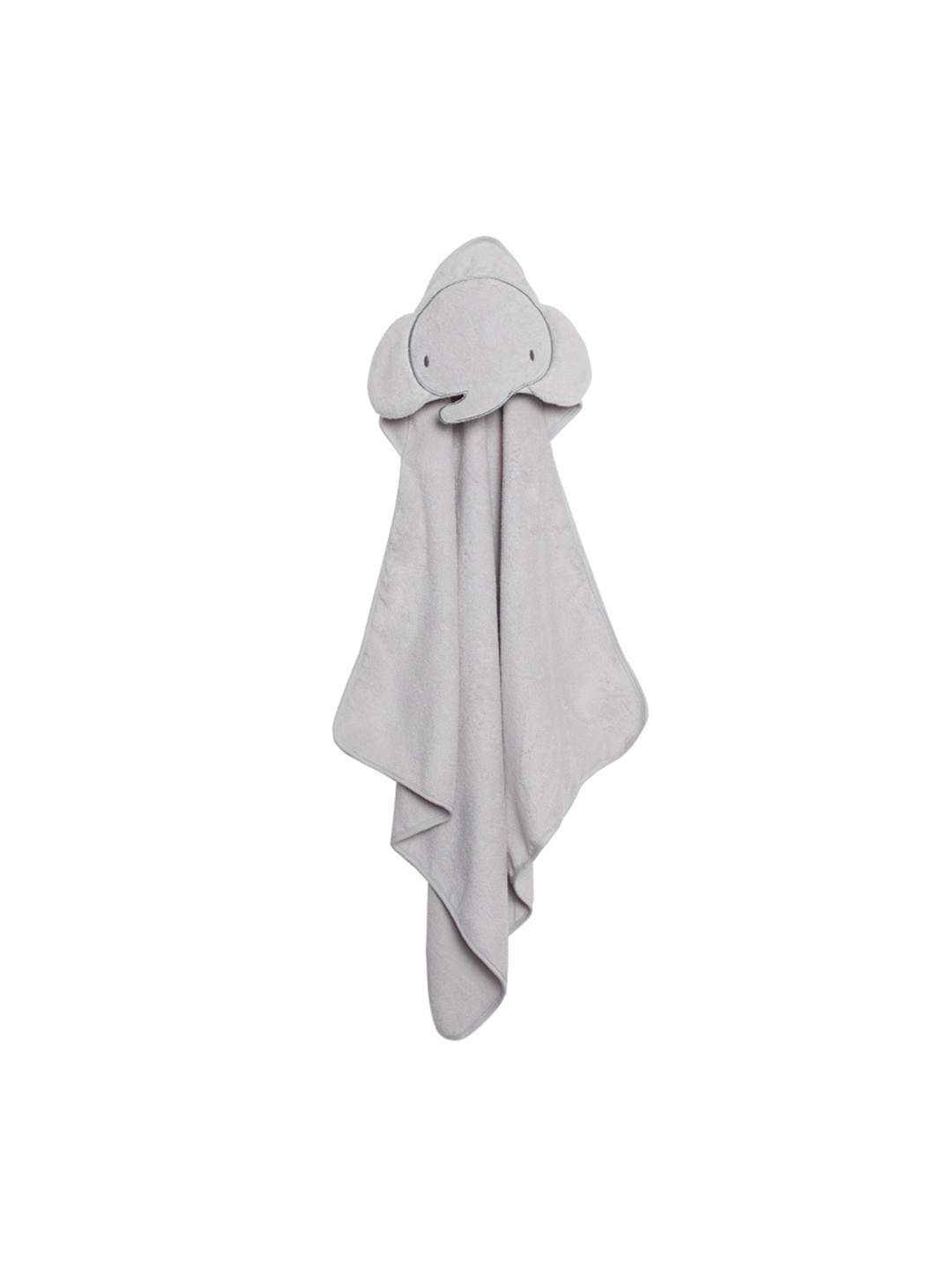

KICKS & CRAWL Kids Grey 270 GSM Cotton Baby Elephant Hooded Towel