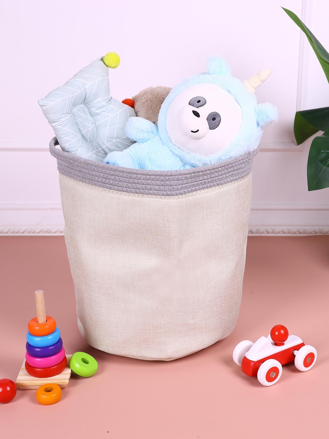 

KICKS & CRAWL Kids Cream Toy Storage Box