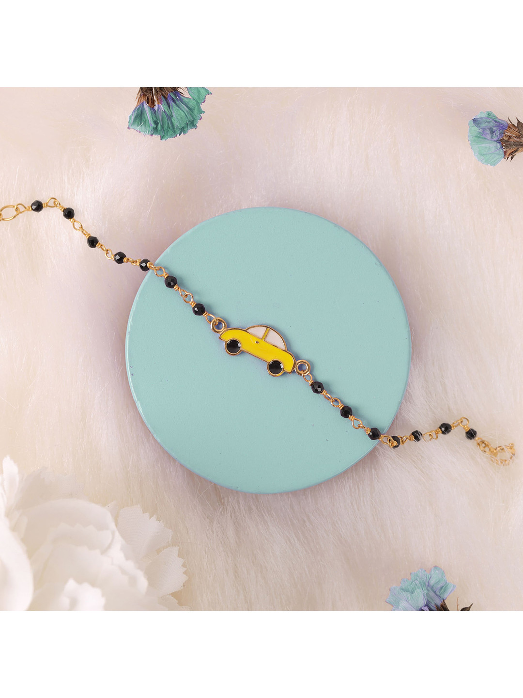 

KICKS & CRAWL Kids Yellow 24 K Gold-Plated Sterling Silver Car Bracelet