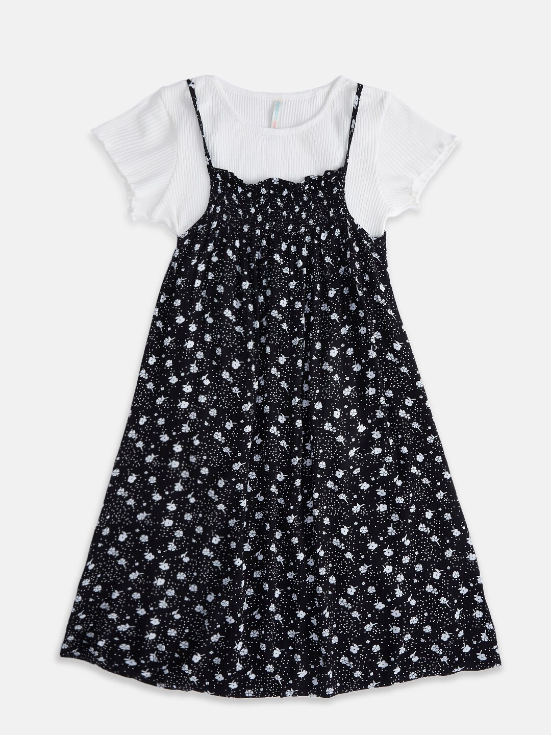 

Pantaloons Junior Black & White Floral Printed A-Line Dress
