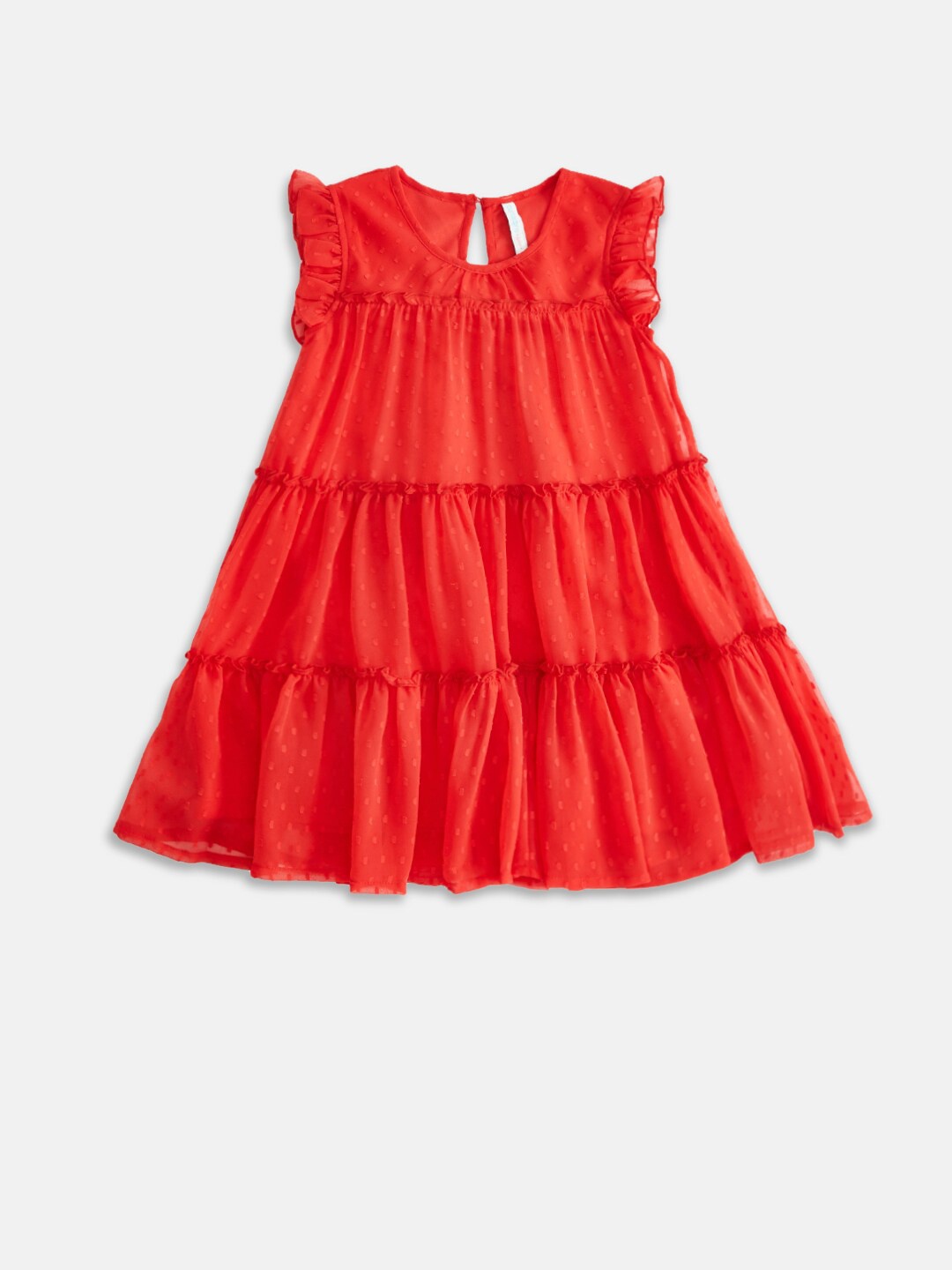 Pantaloons Junior Girls Red Georgette A-Line Dress