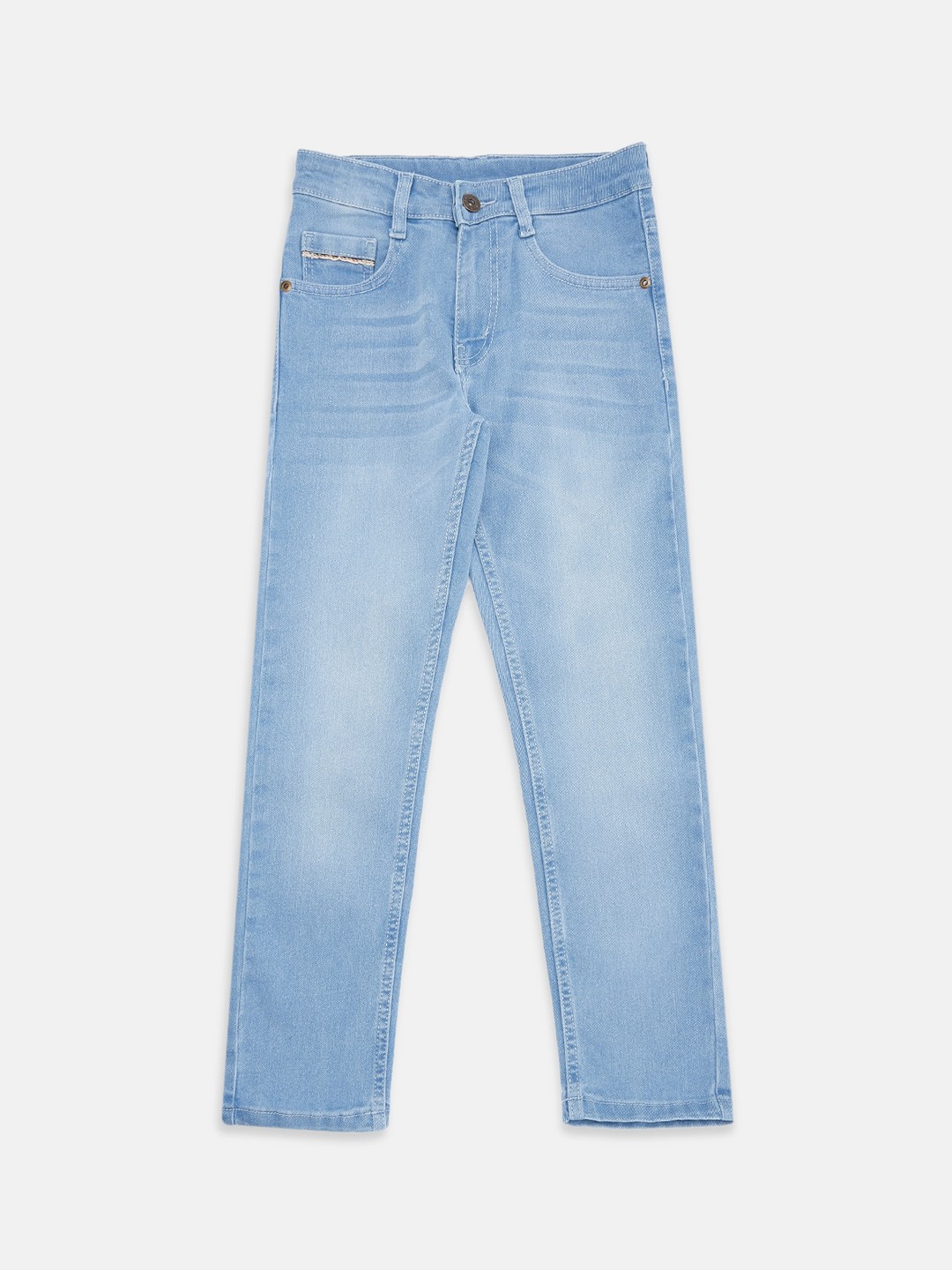 

Pantaloons Junior Boys Blue Tapered Fit Heavy Fade Stretchable Jeans